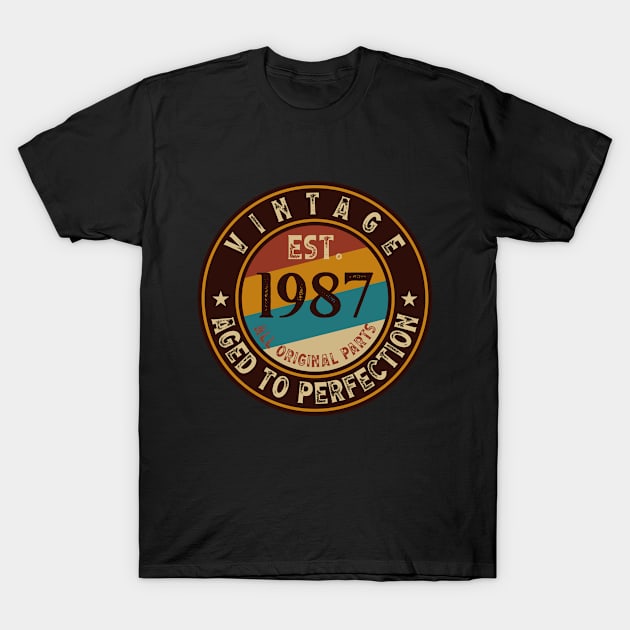 Vintage Aged to perfection est 1987 All Original Parts T-Shirt by Monosshop